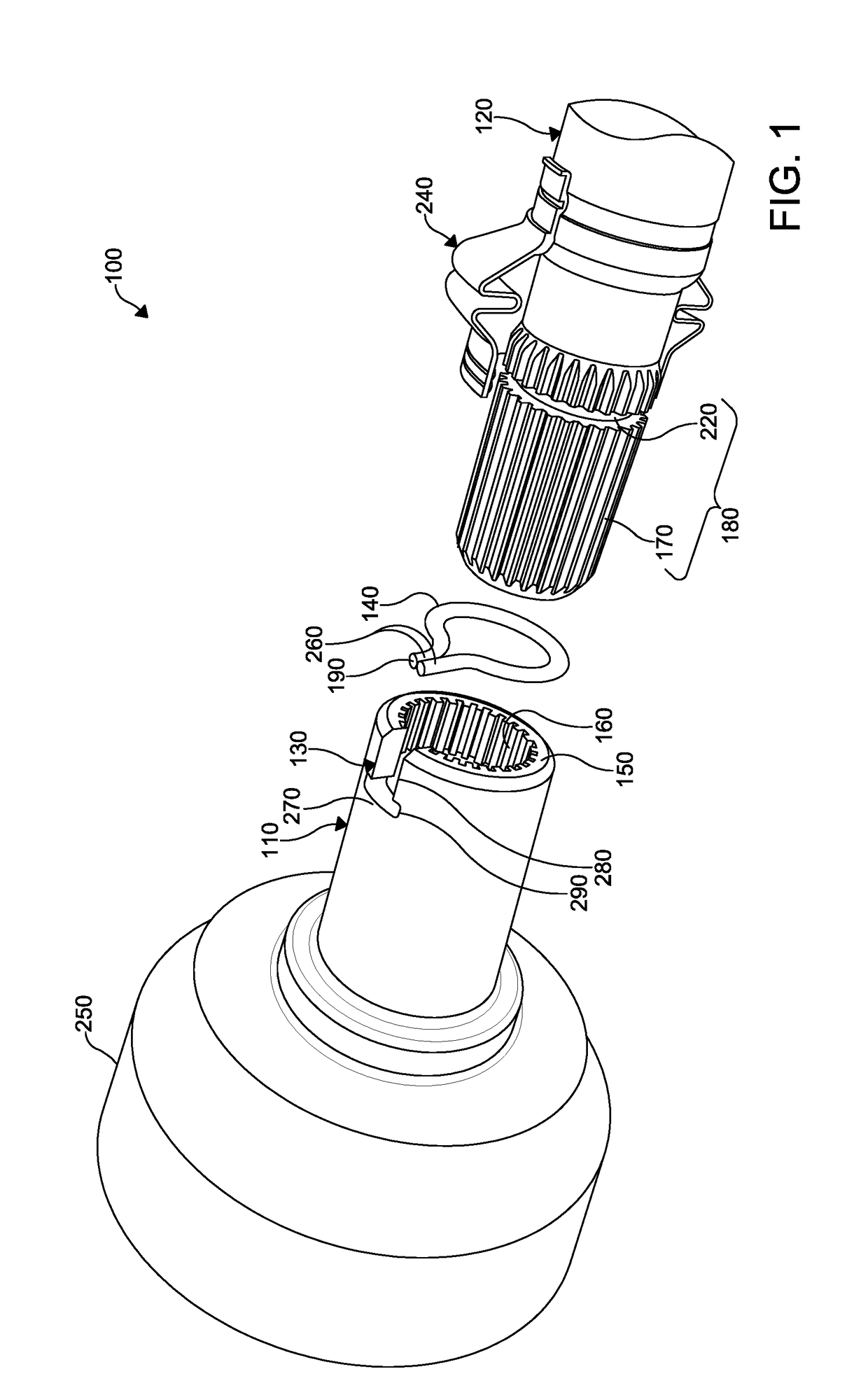 High retention force serviceable plug-on joint assembly