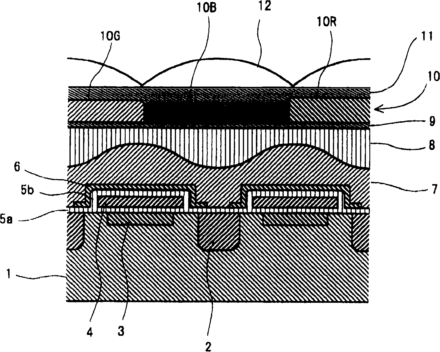 Colored photosensitive resin composition, and color filter array and solid-state image pickup device using the same