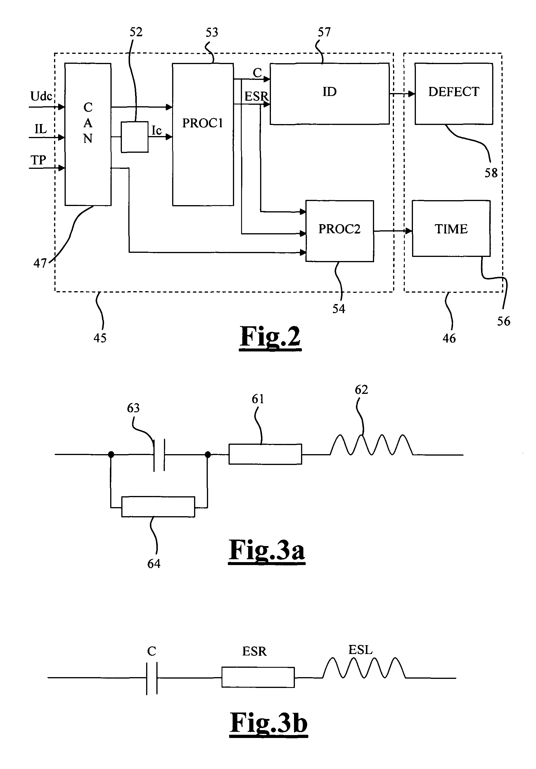 Method and device for predicting electrolytic capacitor defects, converter and uninterruptible power supply equipped with such a device