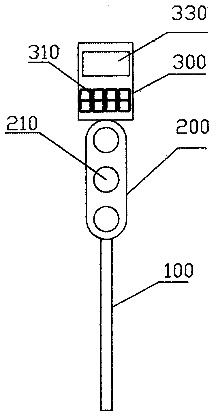 LED countdown timer of traffic light at railroad crossing
