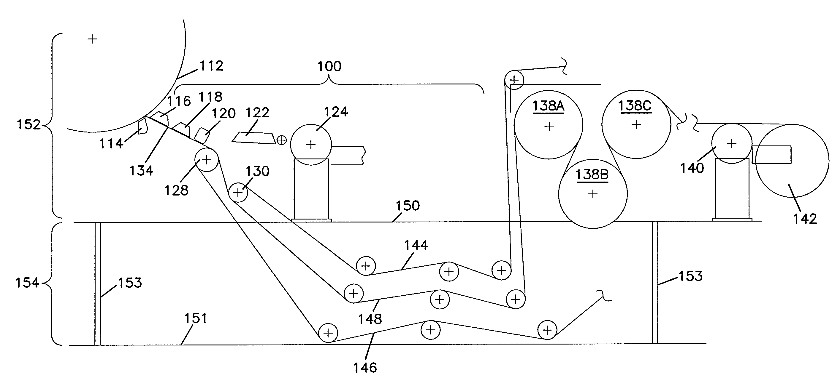 Wet/dry crepe swing paper machinery