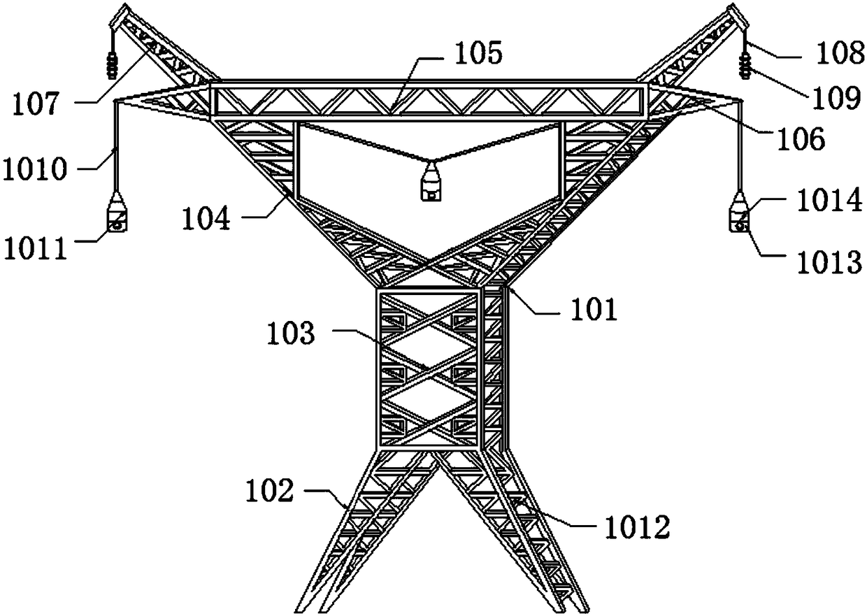 Power transmission tower provided with remote power monitoring system