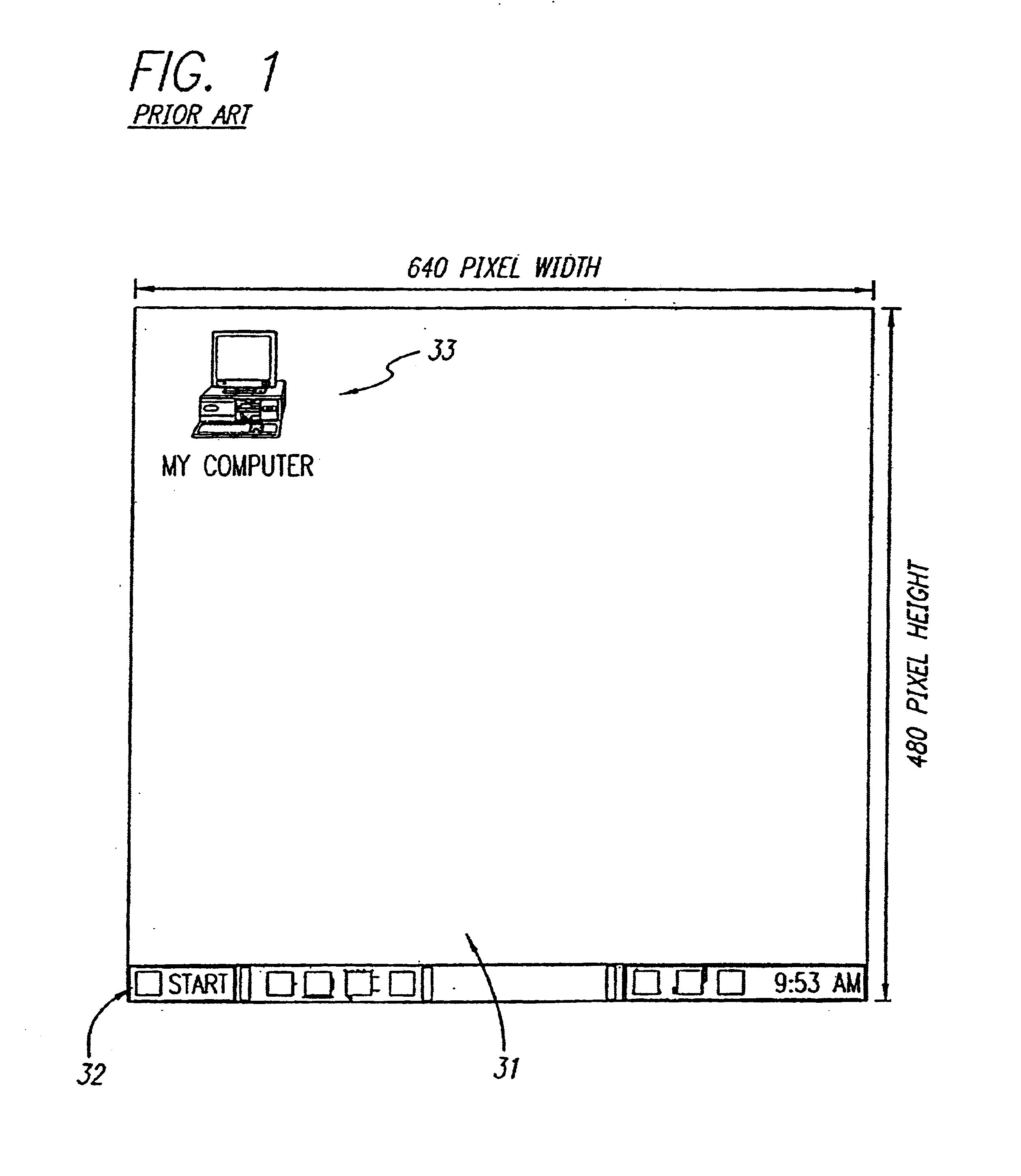 Method and system for displaying data in a second display area