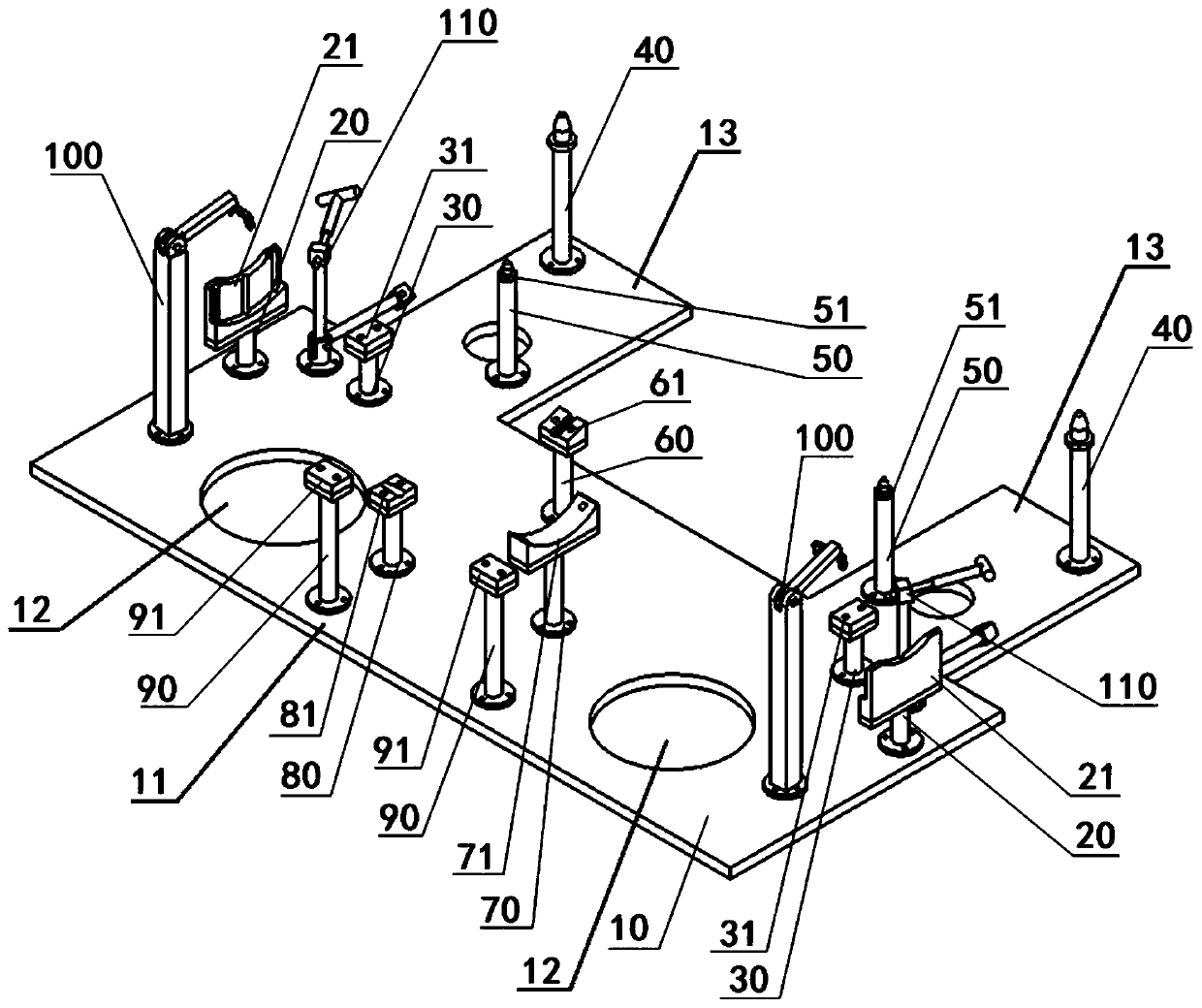 Rear suspension line lower adjusting tool structure