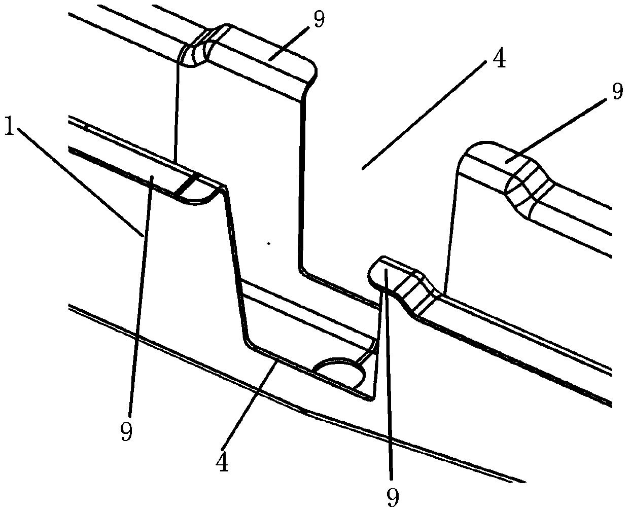 Beam and longitudinal beam connecting assembly