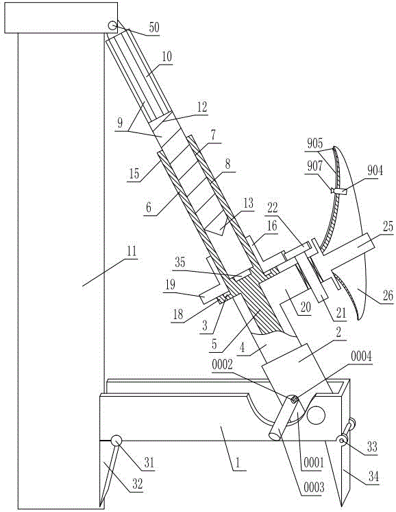 Anti-inclining electric pole positioning device capable of being operated by one person
