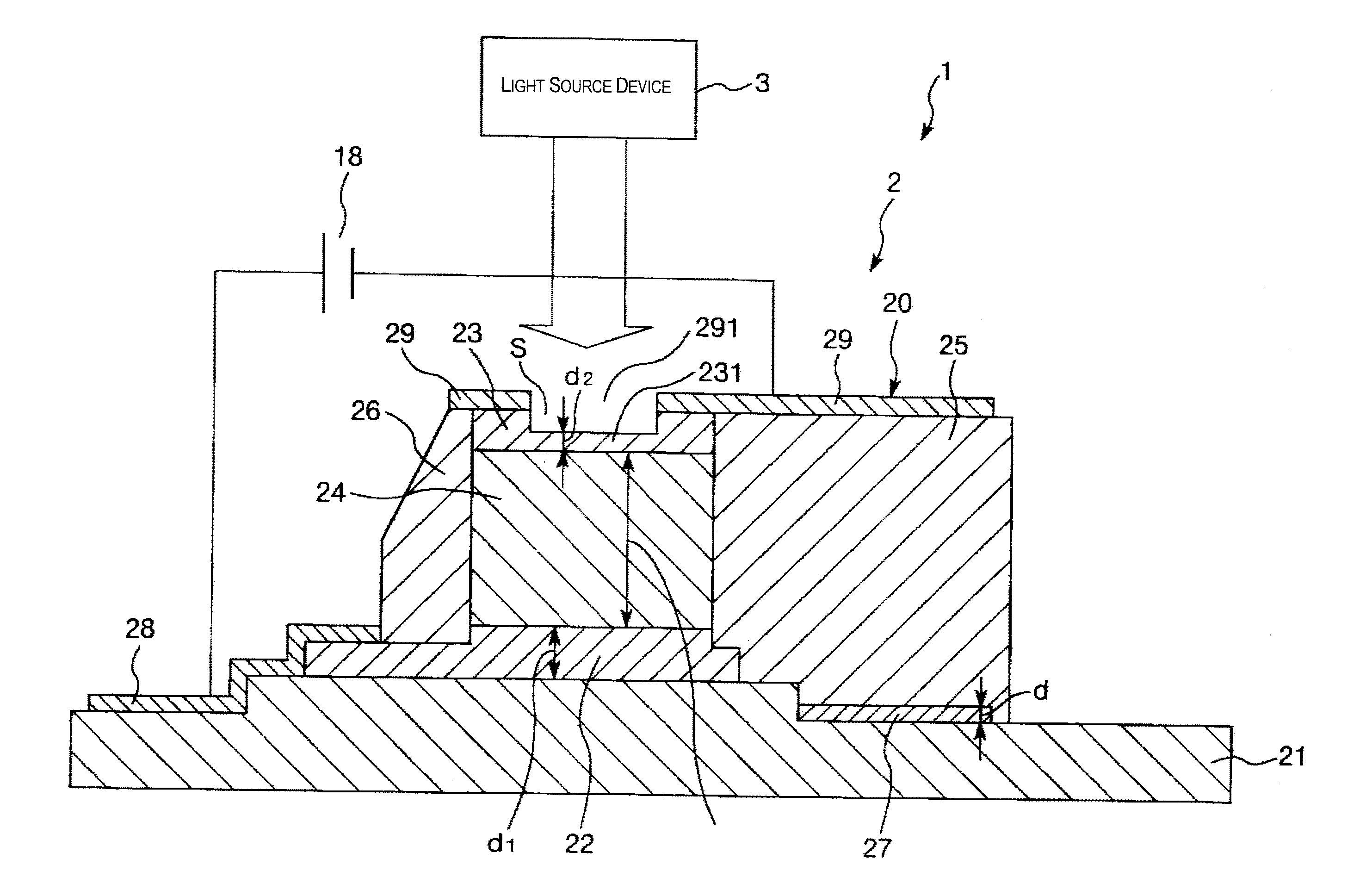 Photoconductive antenna, terahertz wave generating device, camera, imaging device, and measuring device