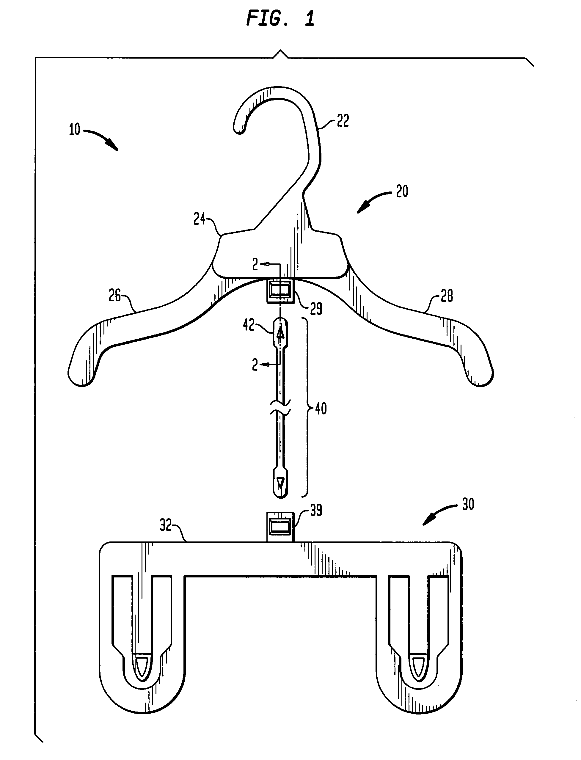 Variable length coordinate set hanger