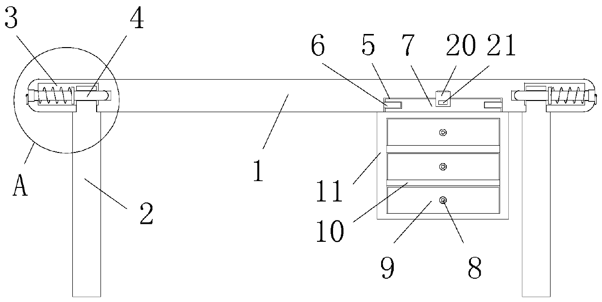 Computer table capable of being quickly dismantled and mounted