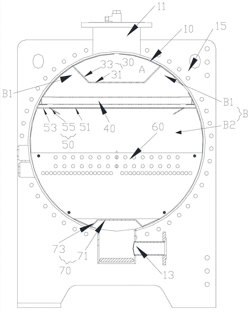 Flooded evaporator and water-cooled air conditioning unit with same