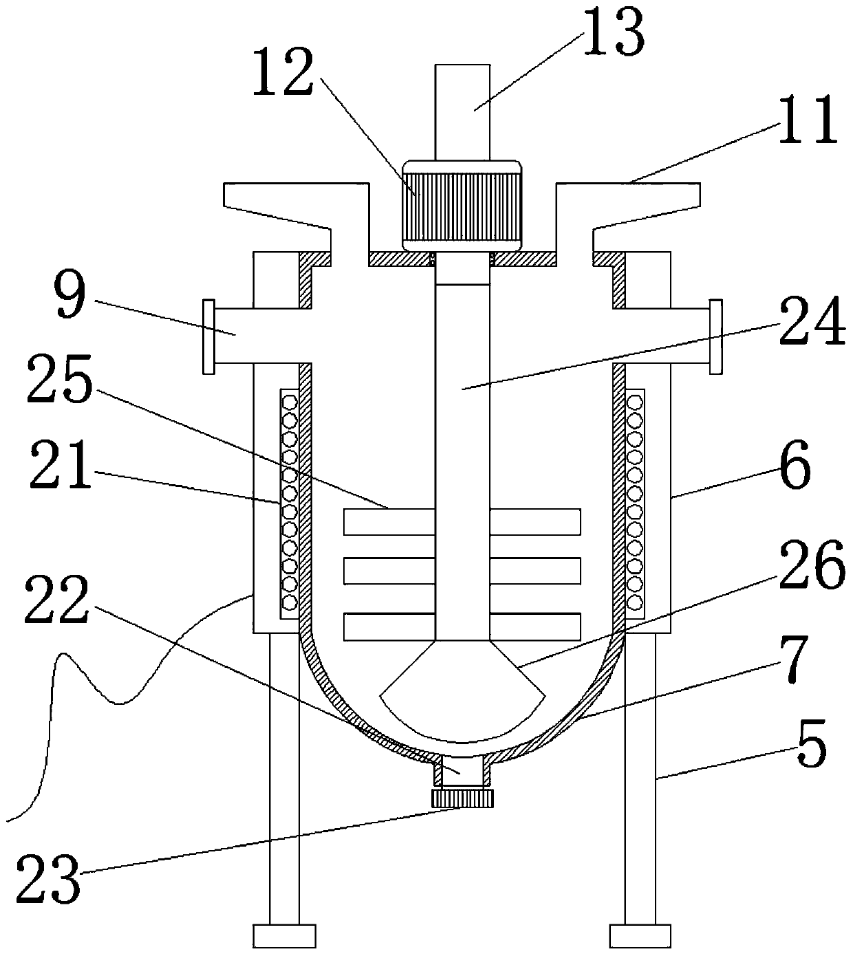 High-efficiency mixing device for medicines in Western medicine pharmacy department