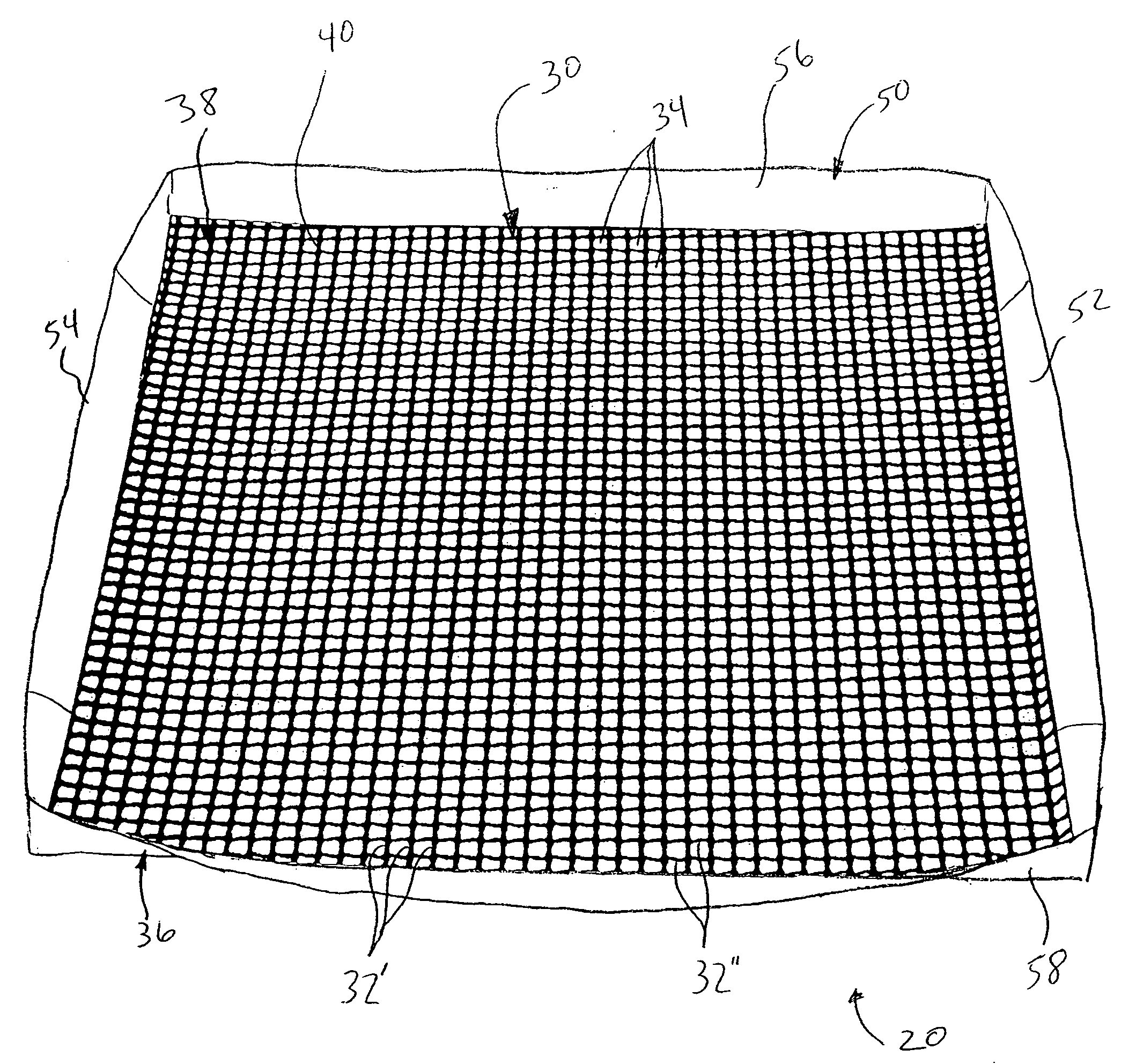 Flexible polymer coated mesh cooking basket