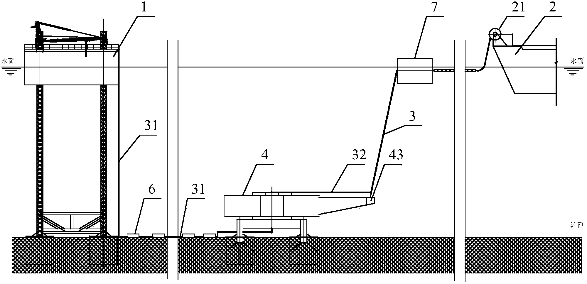 Light single point mooring outer output device