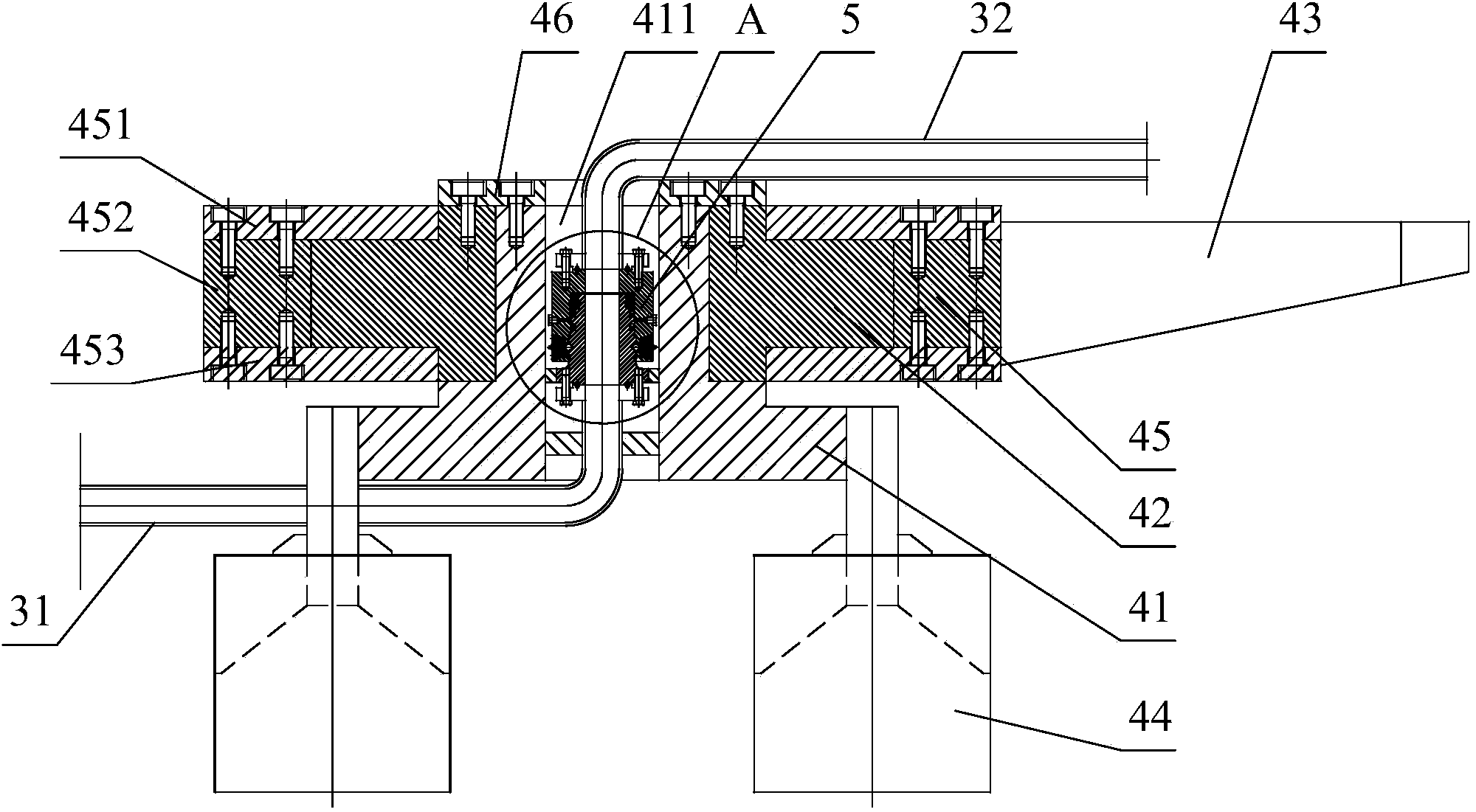 Light single point mooring outer output device