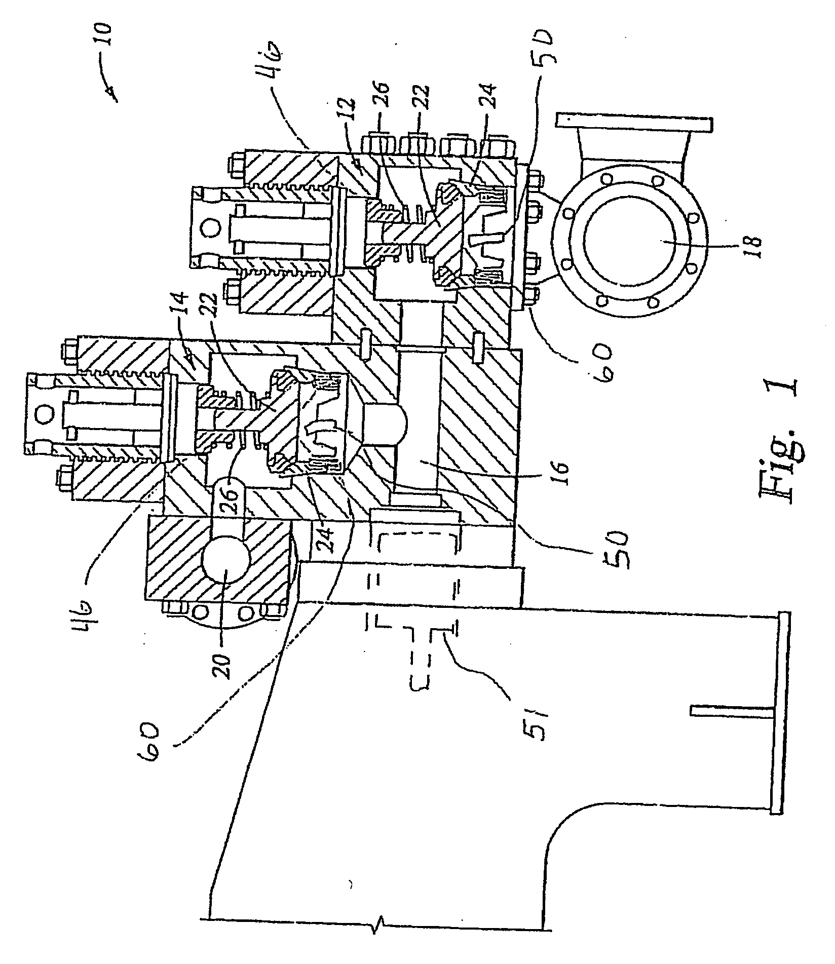 Valve assembly with angled valve guide