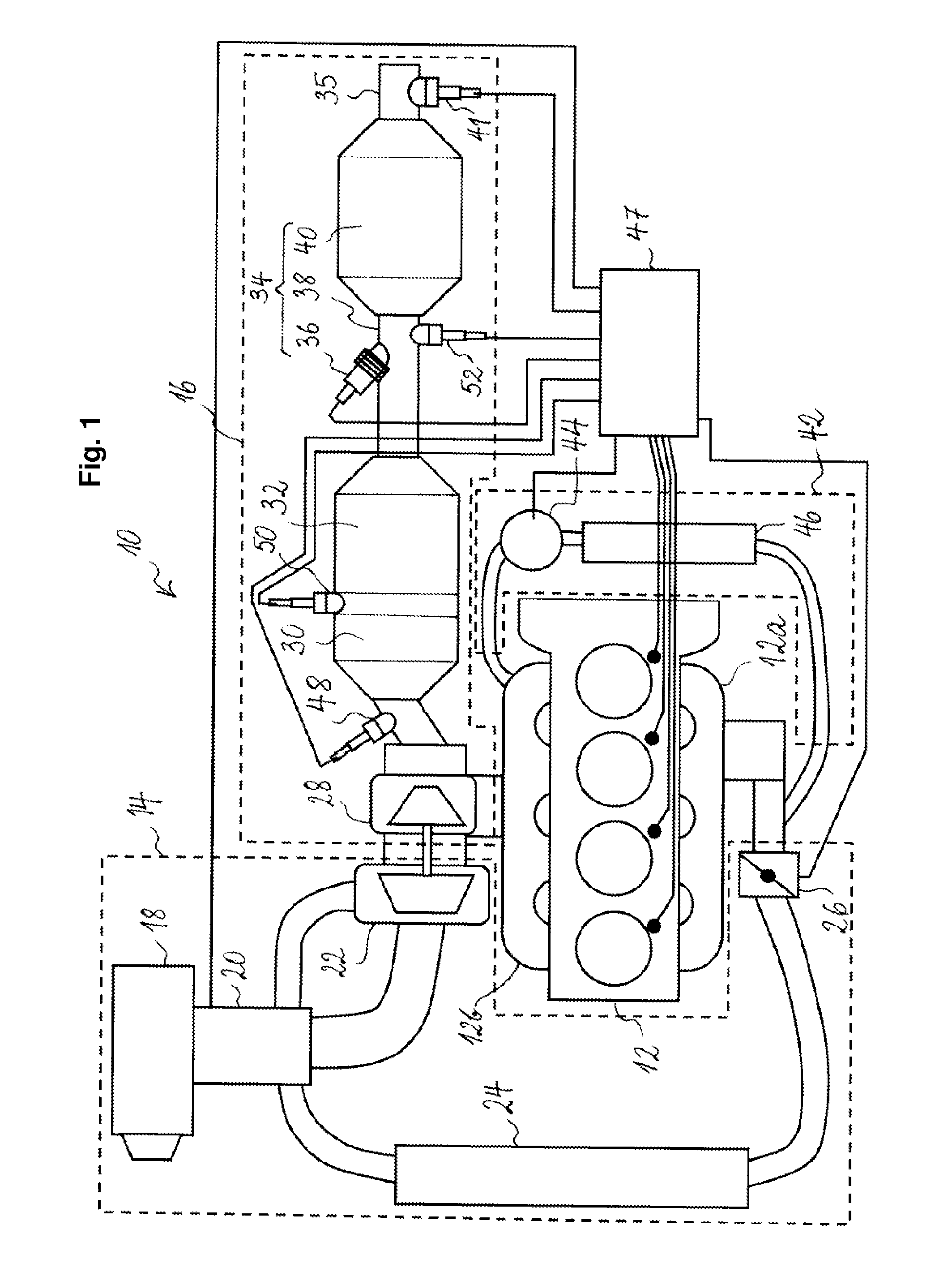 Compression-ignition engine with exhaust system