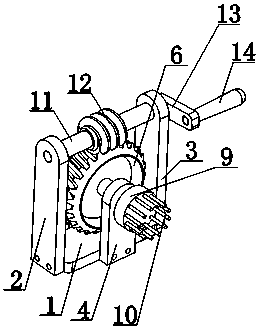 Hand rotary type disc brush driving device