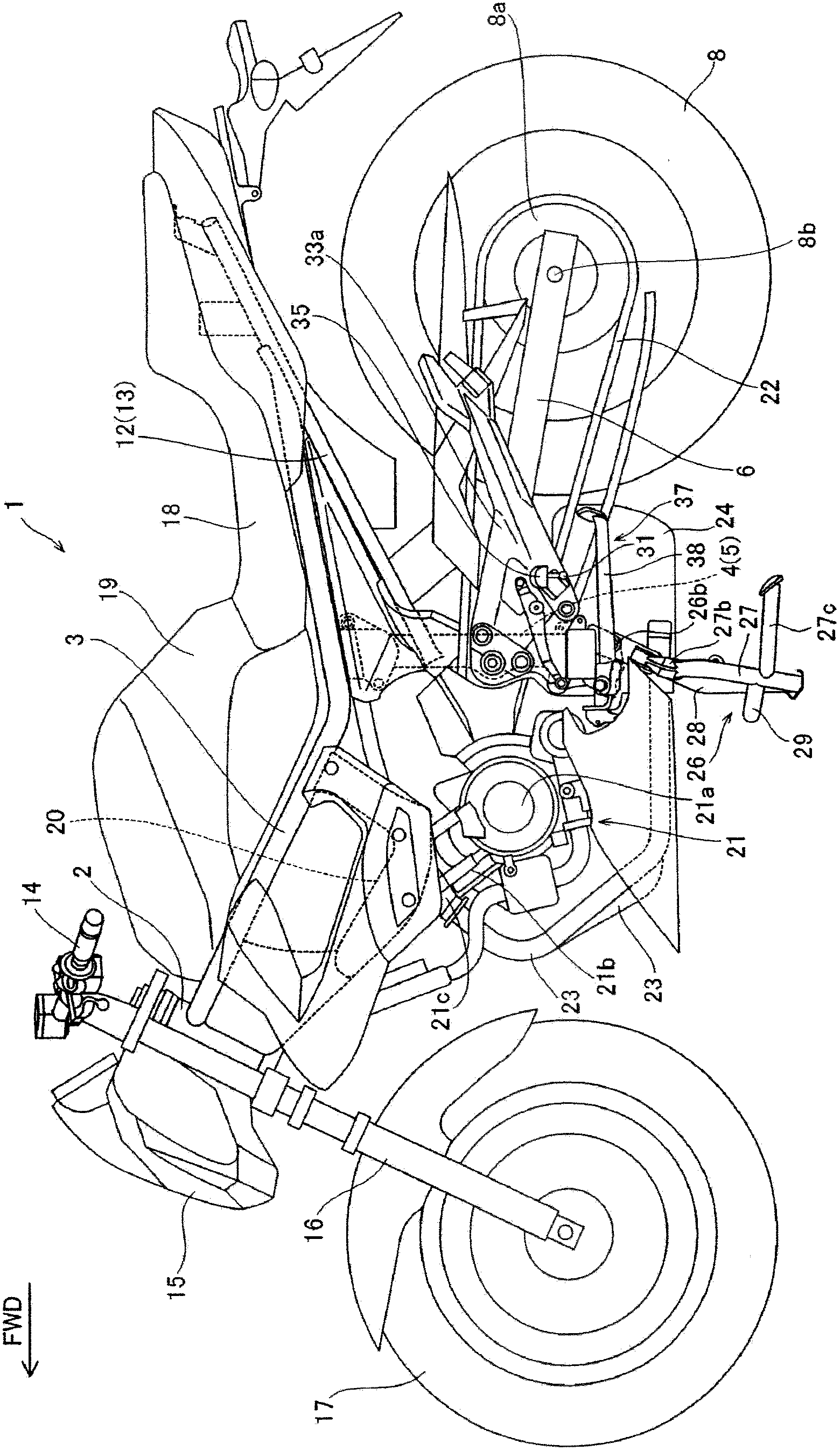 Two-wheeled motor vehicle