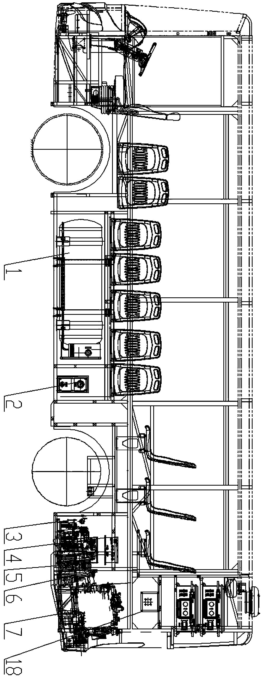 Pneumatic-electric system of a pneumatic-electric hybrid electric bus