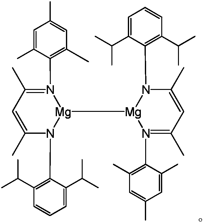 Asymmetric beta-diimine univalent magnesium complex as well as preparation method and application thereof in hydroboration of nitrile