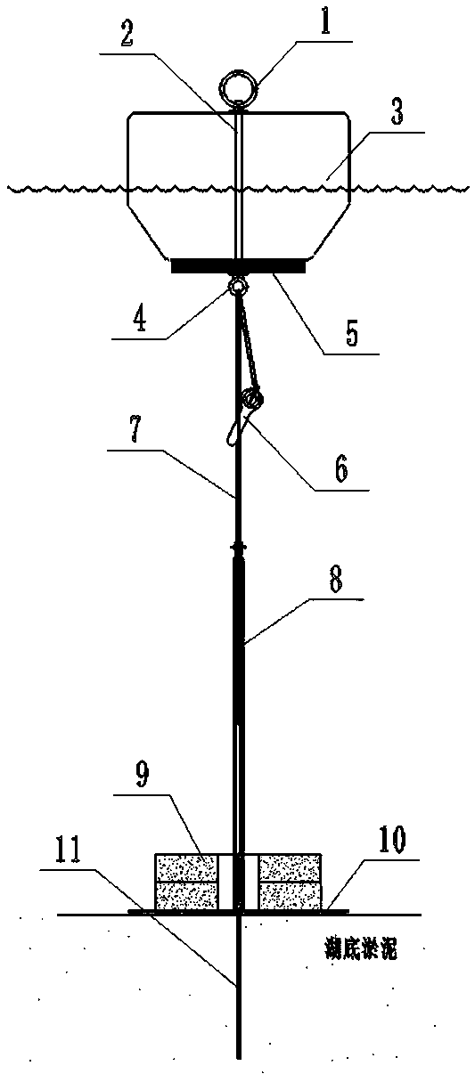 Adjustable type mooring fixed overwater float and mounting method thereof