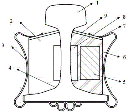 Rail vibration absorbing device for rail transit