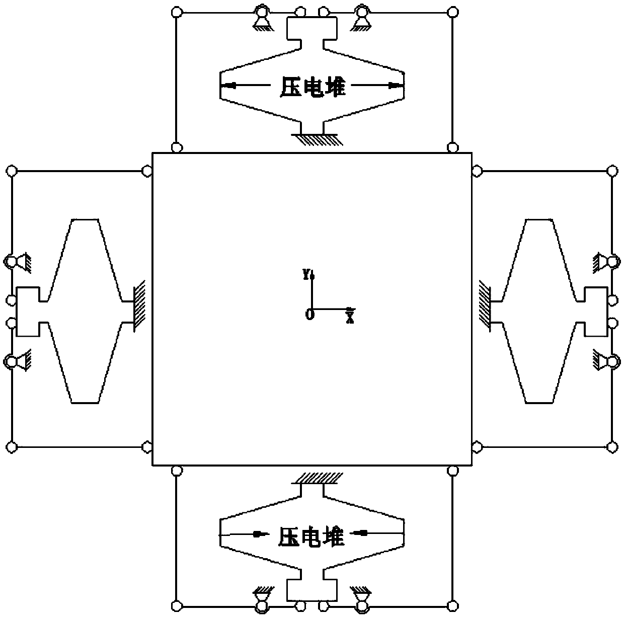 Three-degree-of-freedom piezoelectric drive adjustment device and method capable of realizing translation and rotation