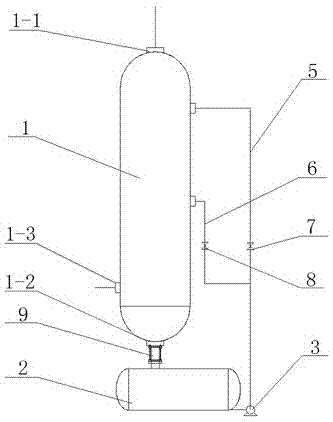 Alkaline liquid absorption tower with filling backwashing device