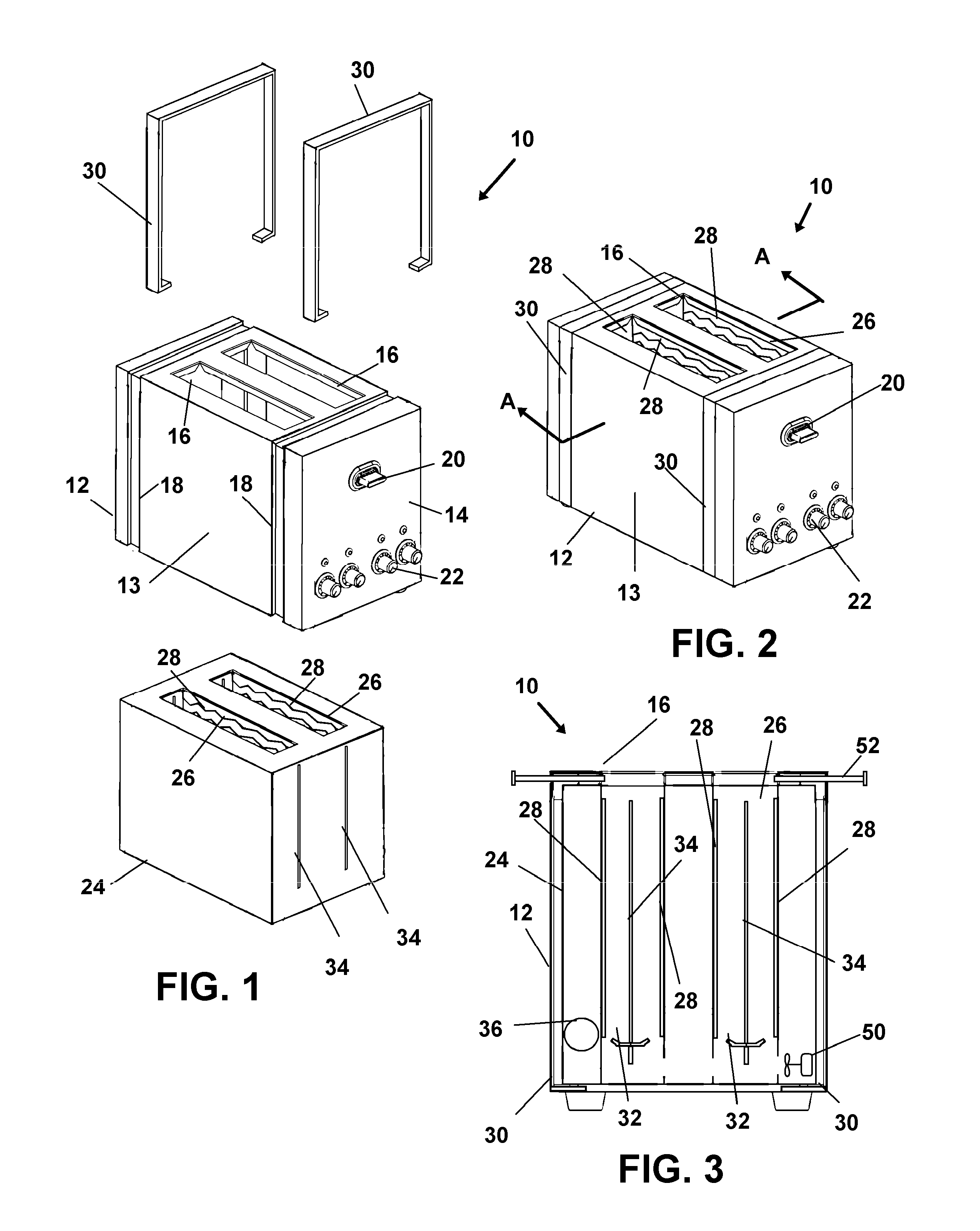 Toaster with independently controllable heating elements