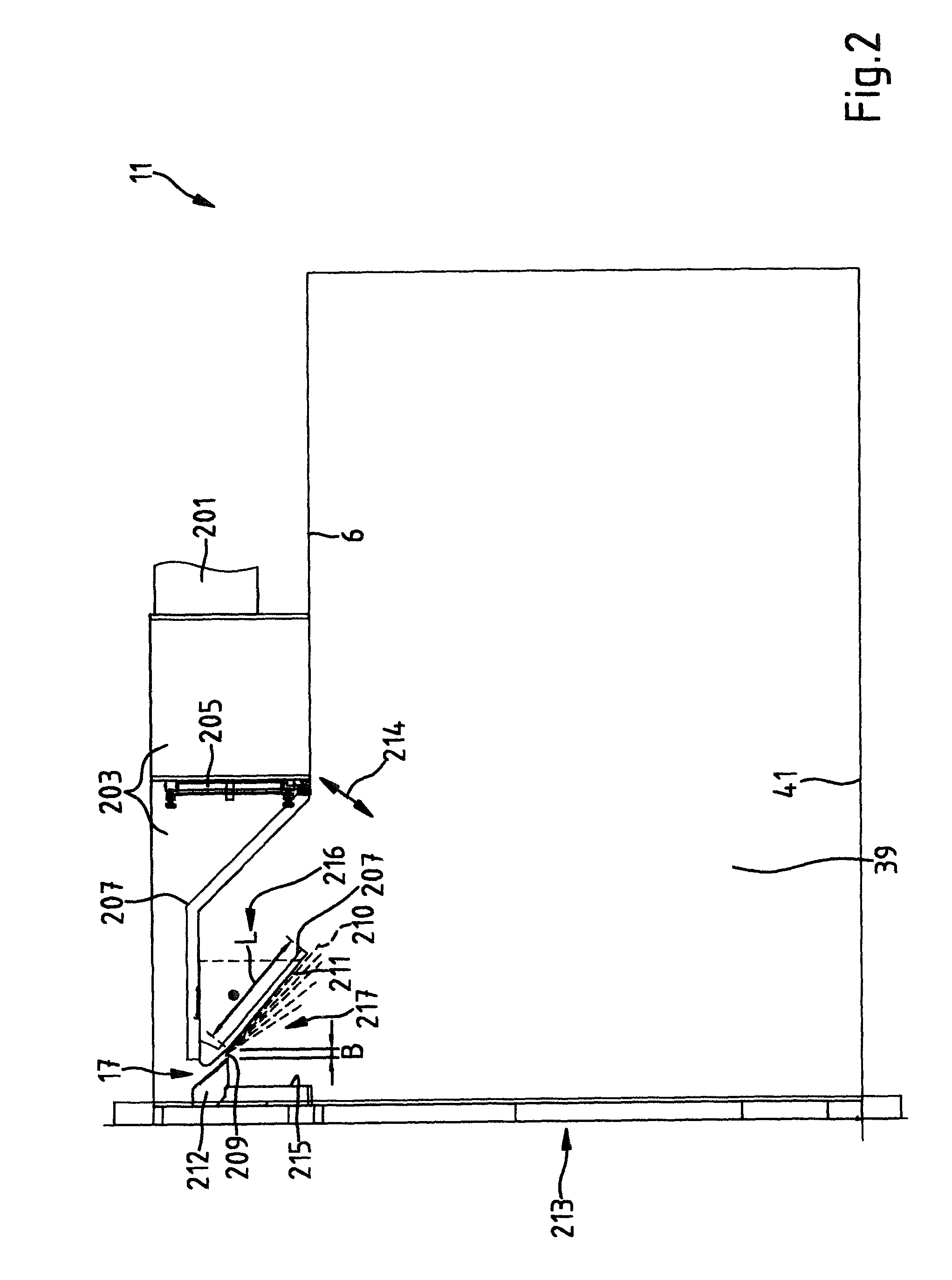 Process chamber incorporating an arrangement for injecting gaseous fluid thereinto