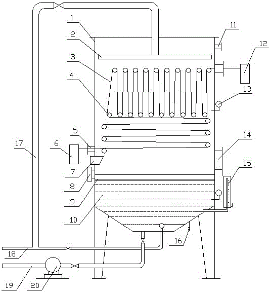 Liquid poured fermentation tower with knitted cloth packing system