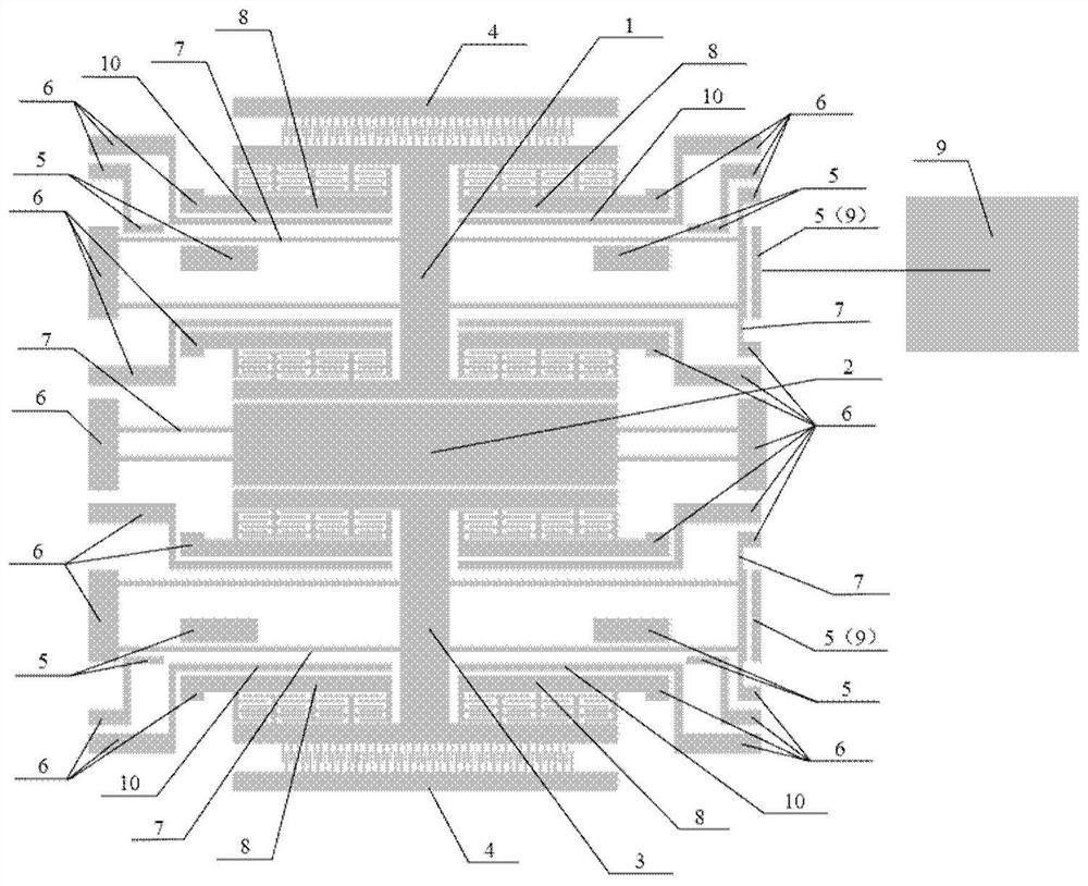 Miniature electric field sensor based on multi-structure coupling and preparation method of miniature electric field sensor