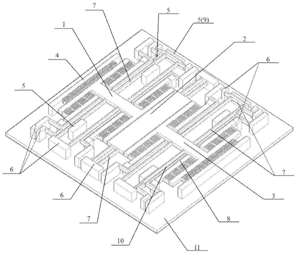 Miniature electric field sensor based on multi-structure coupling and preparation method of miniature electric field sensor