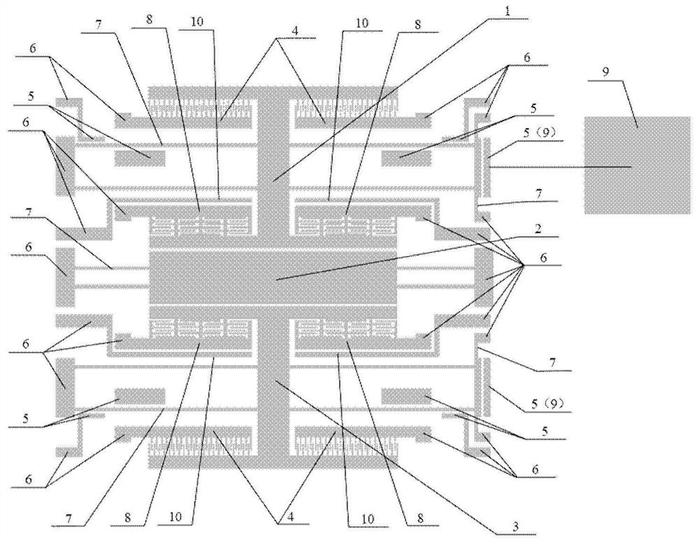 Miniature electric field sensor based on multi-structure coupling and preparation method of miniature electric field sensor