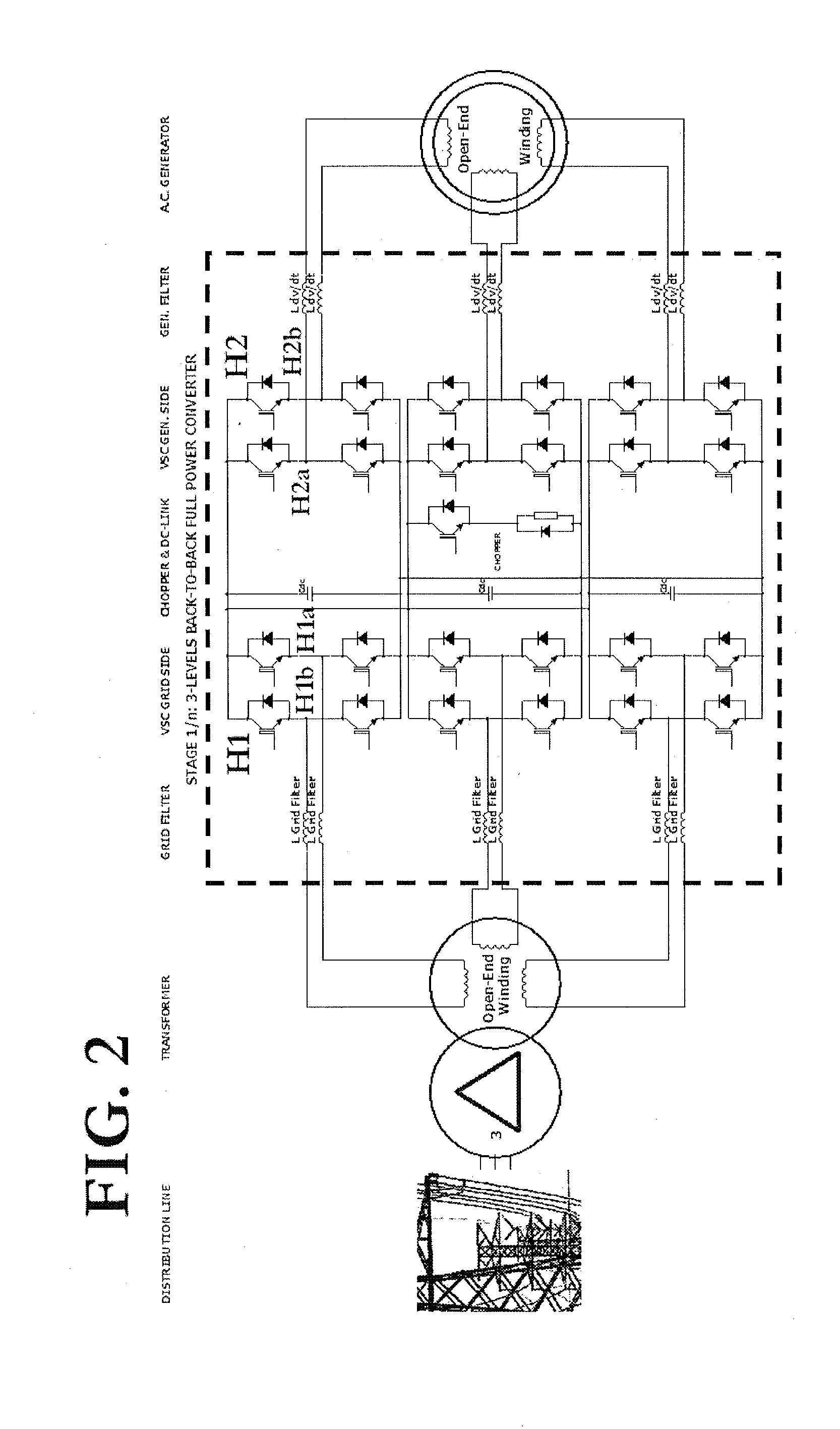 Multilevel power converter or inverter arrangement using h bridges