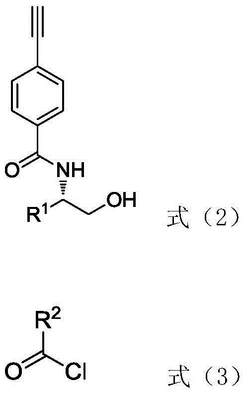 Phenylacetylene derivative with ester group on lateral base band and preparation, polymerization and application methods