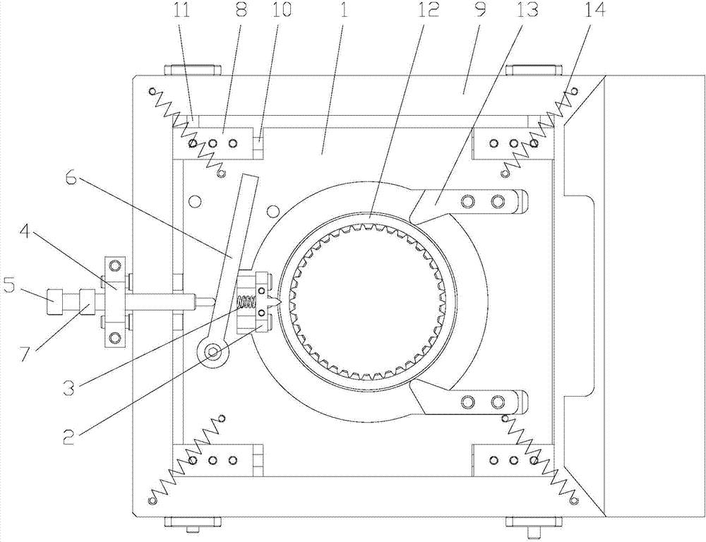 Self-adaptive broaching machine feeding plate