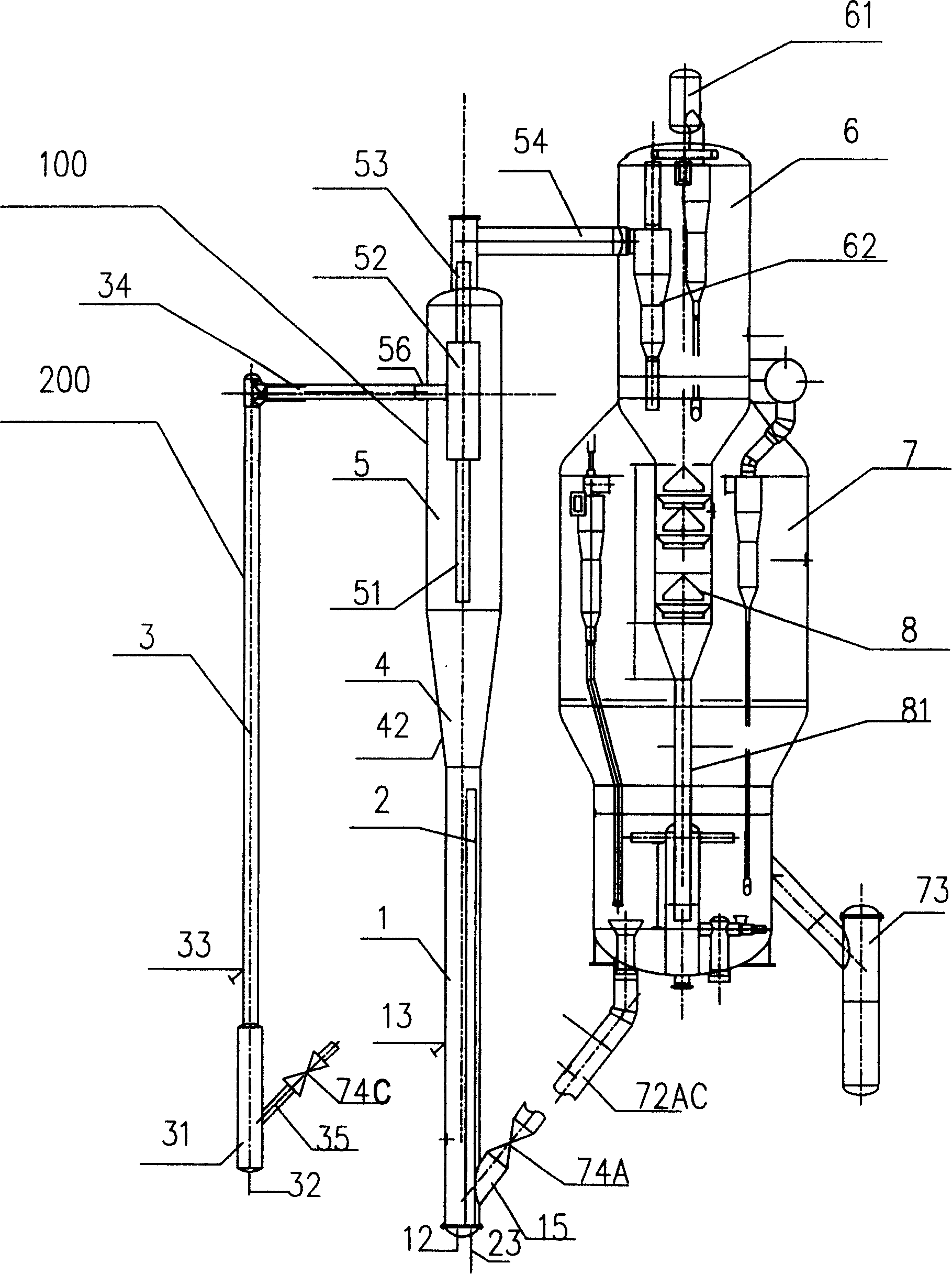 Three section type catalystic conversion method of petroleum hydrocarbon raw material and its device