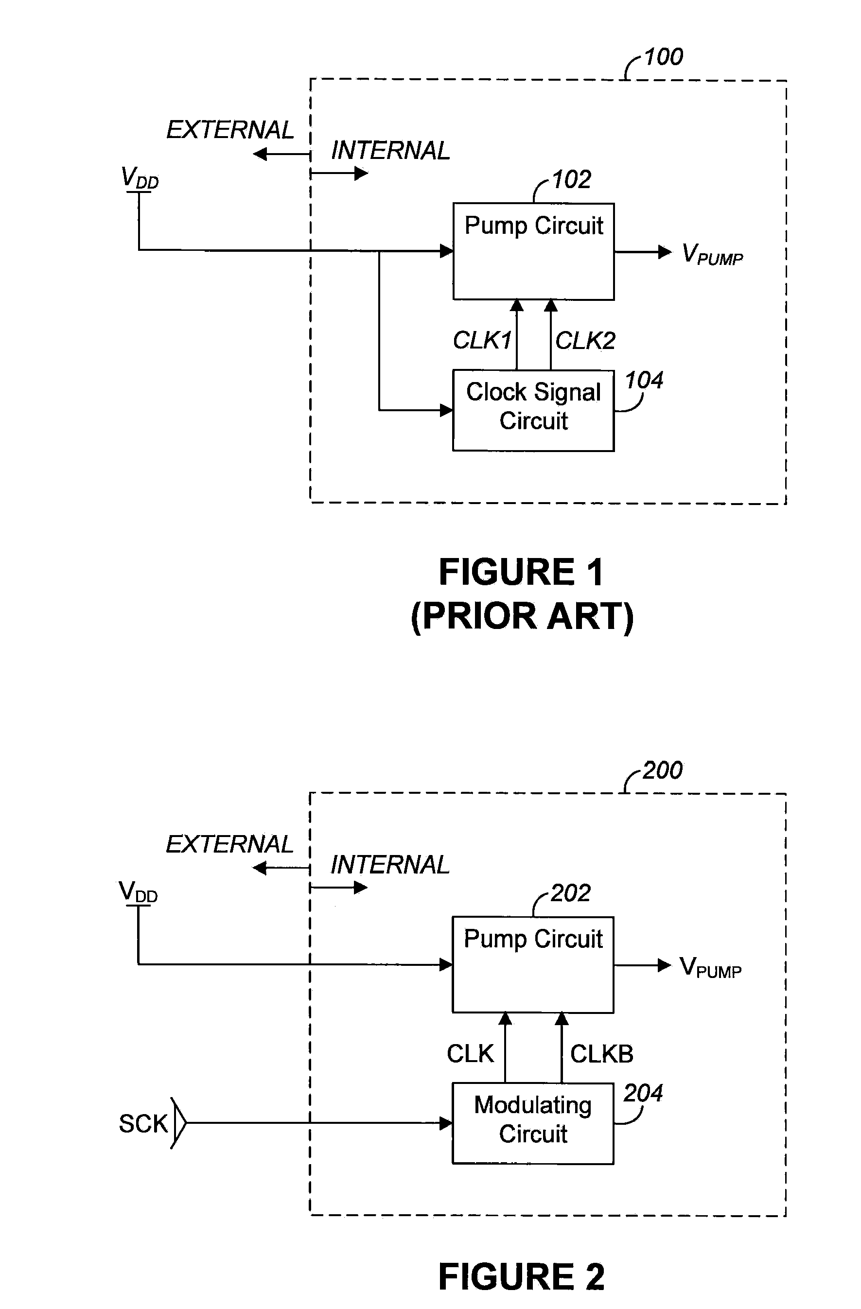 Charge pump utilizing external clock signal