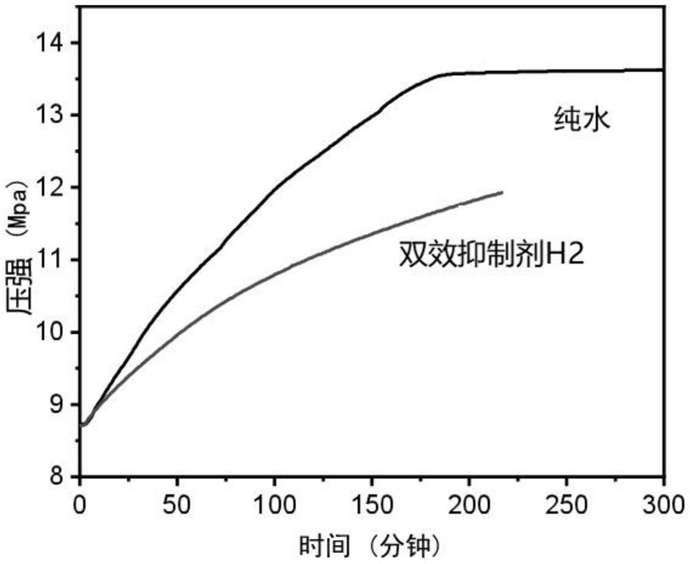 Natural gas hydrate double-effect inhibitor as well as preparation method and application thereof