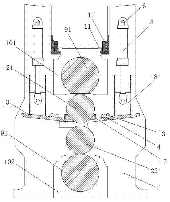 Descaling guide device for hot continuous rolling machining applicable to wide strip steel