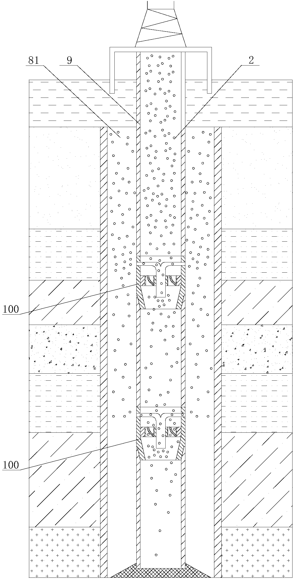 Subsectional control device for drilling fluid density