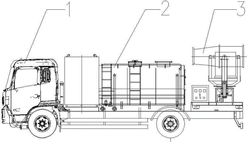 Spraying dust suppression vehicle based on air curtain technology