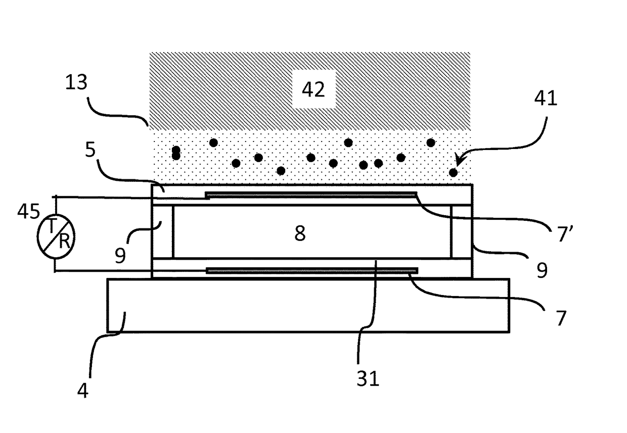 A cmut array comprising an acoustic window  layer