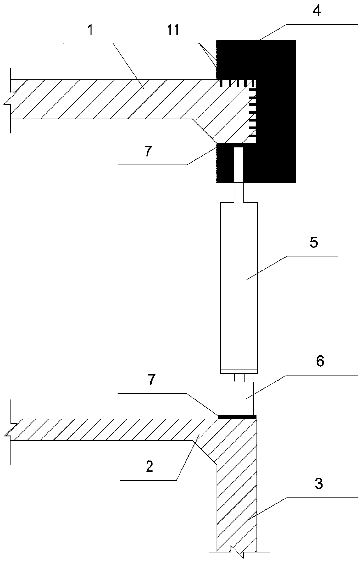 Reconstruction and extension engineering connector structure based on C-shaped grip beam and construction method thereof