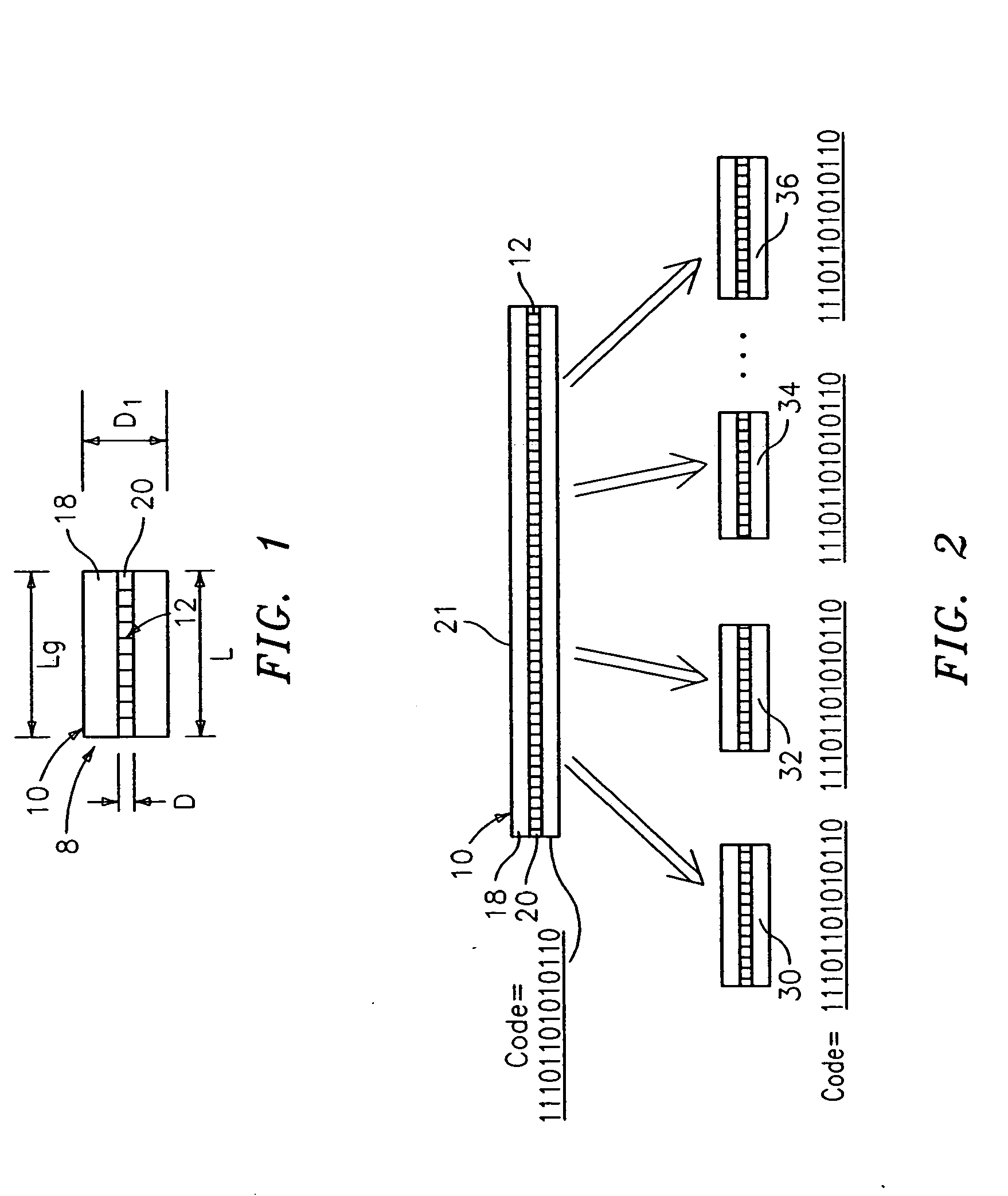 Optical identification element using separate or partially overlapped diffraction gratings