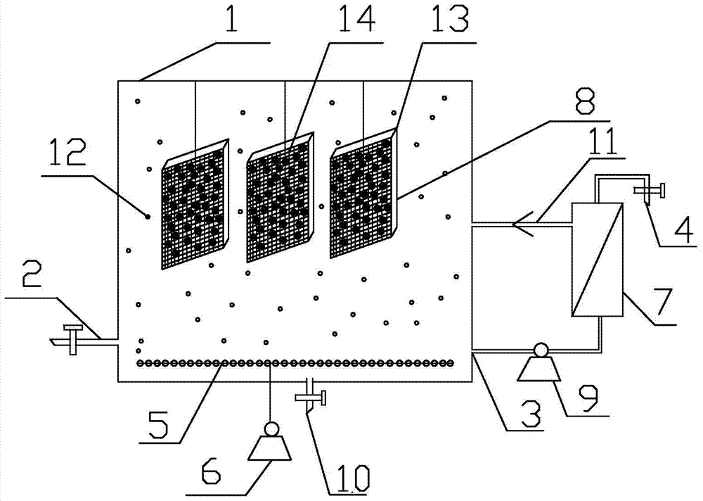 Modified granular activated carbon coupling membrane bioreactor and heavy metal-containing wastewater treatment method