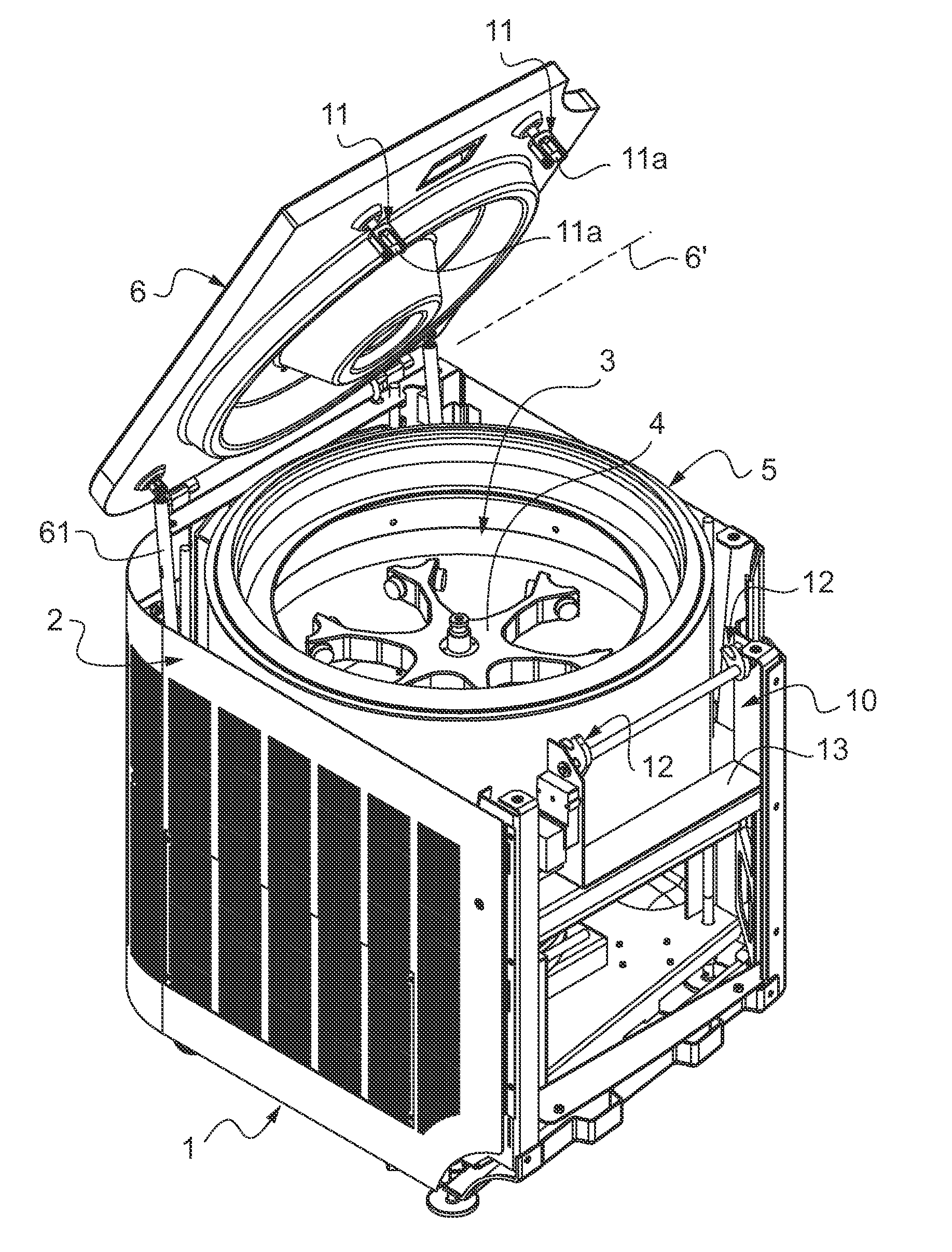 Laboratory centrifuge provided with means for the locking of a lid in its closed position