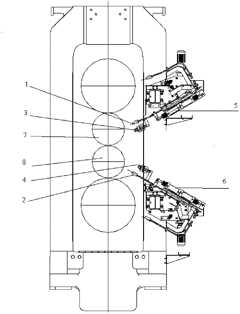 Method and device for eliminating spiral roll marks on steel strip surface finishing machine