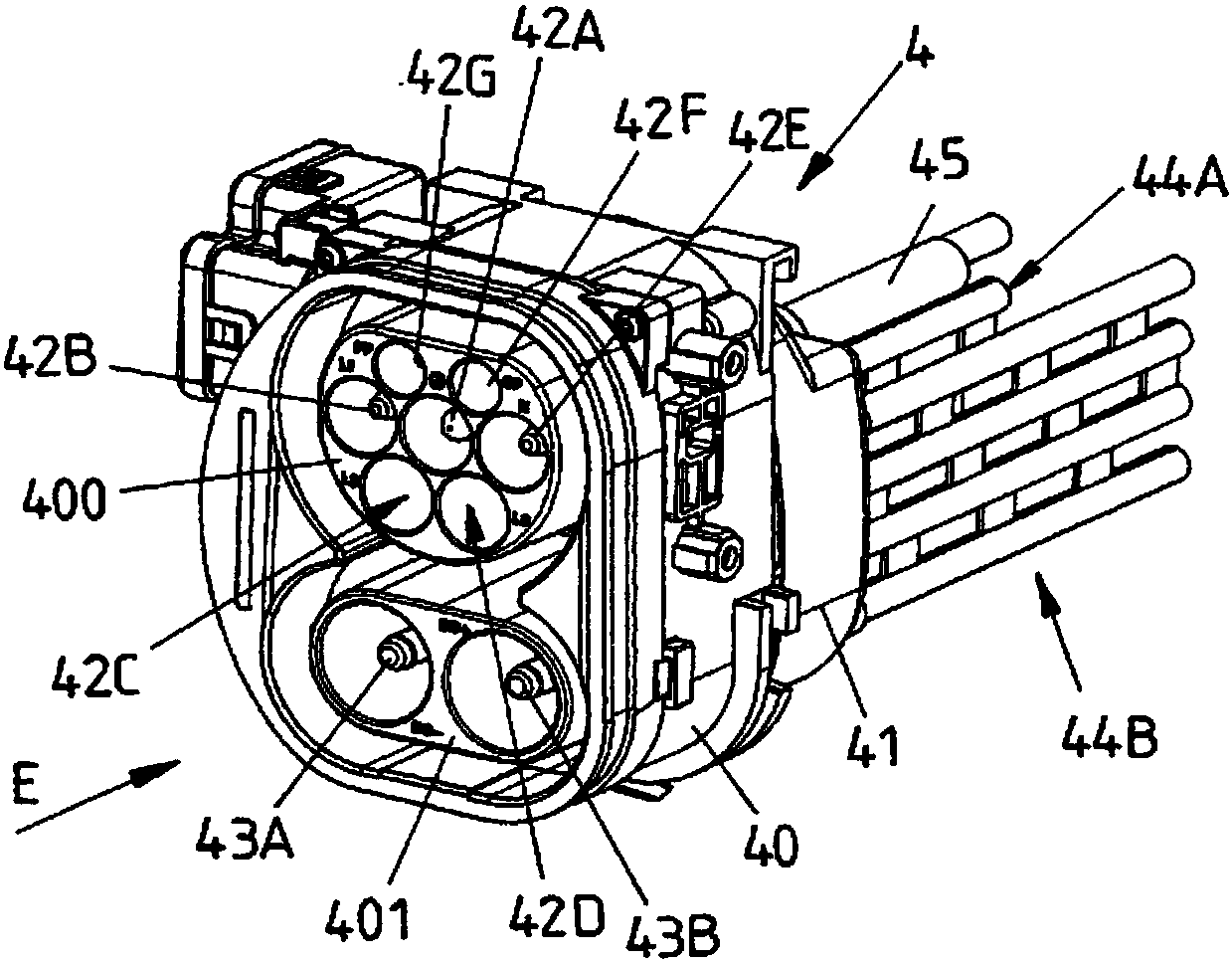 Plug connector part for a load line